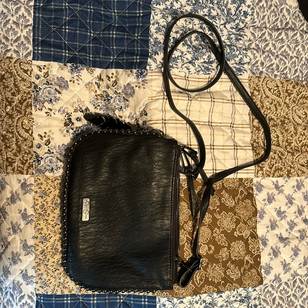 Jessica Simpson 3-Compartment Black Camille Cossbody